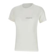 Victoria Beckham Vit Bomull T-shirt med Logotyp White, Dam