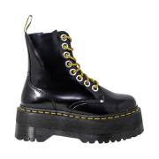 Dr. Martens Plattforms Snörstövlar Svart Läder Black, Dam