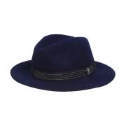 Borsalino Blått ull/kashmir hatt med randigt band Blue, Herr