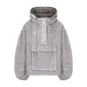 Cecilie Bahnsen Silver Oversize Anorakjacka med Huva Gray, Dam