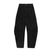 Rotate Birger Christensen Zebra Twill Cargo Pants i Svart Black, Dam