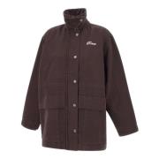 Rotate Birger Christensen Brun Bomullsparkas med Corduroy Krage Brown,...