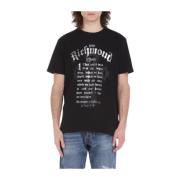 John Richmond T-shirt med utskrift Black, Herr