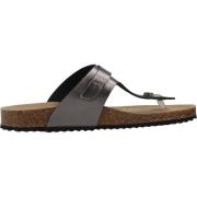 Geox Stiliga Flip Flops för sommarbruk Gray, Dam