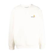 Carhartt Wip Borstad Fleece Script Sweatshirt White, Herr