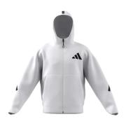 Adidas Hooded Track Jacket med hel dragkedja - Vit White, Herr