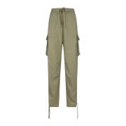 Golden Goose Vida cargobyxor i flytande viskos twill Green, Dam