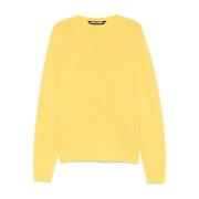 Palm Angels Solnedgång Gul Crew Neck Tröja Yellow, Herr