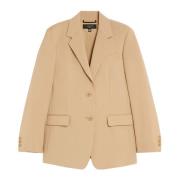 Max Mara Weekend Feminin ullkavaj med slagkrage Beige, Dam