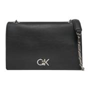 Calvin Klein Svart Axelväska med Klämfäste Black, Dam