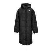 Nike Svart/Vit Lång Dunparkas Jacka Black, Dam