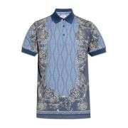 Etro Polo med dekorativt tryck Blue, Herr