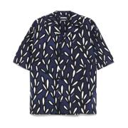 Jacquemus Logo Print Camp Krage Skjorta Blue, Herr