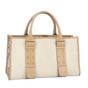 Burberry Vintage Pre-owned Canvas handvskor White, Dam