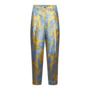 Etro Blommig Paisley Tryck Gula Byxor Multicolor, Dam