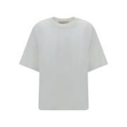 Róhe Bomull Ribbad T-shirt Monokrom Oversized Passform White, Dam