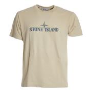 Stone Island Mäns Snygga Putty T-shirt Beige, Herr