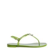 Giuseppe Zanotti Flat Sandals Green, Dam