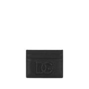 Dolce & Gabbana Kornad Svart Läderkorthållare Black, Herr