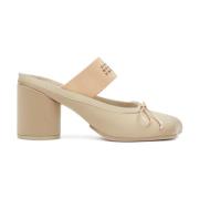 MM6 Maison Margiela Bruna sandaler med blockklack Beige, Dam