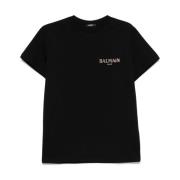 Balmain Svart Crew Neck T-shirts och Polos Black, Herr