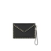 Valentino Garavani Rockstud Clutch med Magnetisk Klaff Black, Dam