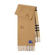 Burberry Kashmir Reversibel Rutig Halsduk med Fransar Beige, Unisex