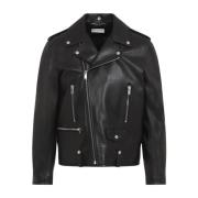 Saint Laurent Svart Klassisk Bikerjacka Black, Herr