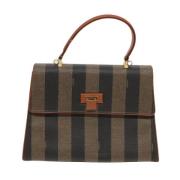 Fendi Vintage Pre-owned Canvas handvskor Brown, Dam