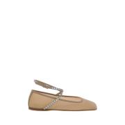 Amina Muaddi Kristallballerinas med geometrisk design Beige, Dam