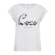 Co'Couture Grafisk Tee Top i Vit White, Dam