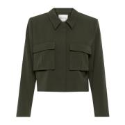 My Essential Wardrobe Utility-inspirerad Cropped Jacka Rosin Green, Da...