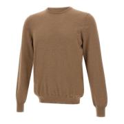 Gran Sasso Merinoull Crew Neck Sweater Brown, Herr