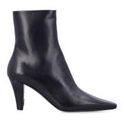 Saint Laurent Svart Stängd Tå Bootie Aw24 Black, Dam