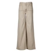 Mother Ficka Sneak Jeans Beige Beige, Dam