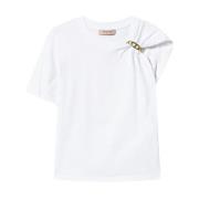 Twinset Vita T-shirts och Polos Kedja Stickning White, Dam