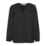 InWear Svart V-ringad Blus RindaIW Stil Black, Dam