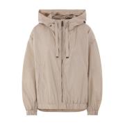 Max Mara Beige regntät parka med hög krage Brown, Dam