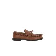 JW Anderson Brun Läderplatta Skor med Båge Brown, Dam