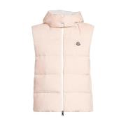 Moncler Quiltad Puffer Väst Pink, Dam