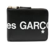 Comme des Garçons Logotyptryck Läder Plånbok Svart Black, Herr