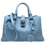 Bottega Veneta Vintage Pre-owned Linne handvskor Blue, Dam