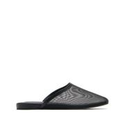 Ancient Greek Sandals Svarta Mesh Slip-On Platta Skor Black, Dam