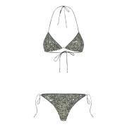 Oseree Metallisk Grön Triangel Bikini Baddräkt Green, Dam