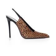 Saint Laurent Brun Stiletto-klack med fyrkantig halsringning Brown, Da...