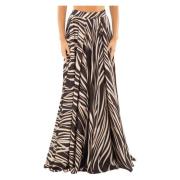 Babylon Animalier sidodelad kjol i Multicolor Black, Dam