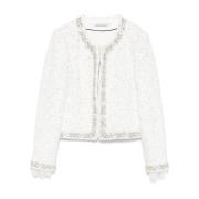 Alice + Olivia Vit Paljettjacka White, Dam