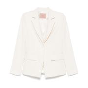 Twinset Vit Knäppt Fram Jacket med Fickor White, Dam