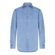 Kiton Blå Skjorta Herrkläder Elegant Stil Blue, Herr