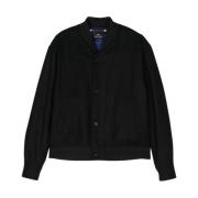 PS By Paul Smith Svart ullblandad bomberjacka Black, Herr